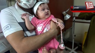 Aydın'da anne karnında 5 kez kan nakli yapılan bebek hayata tutundu