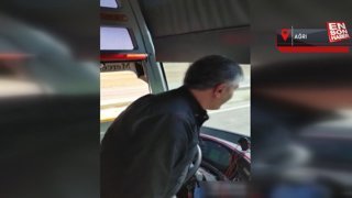 Ağrı'da otobüs şoförünün seyir halindeyken ayakta dans ettiği anlar