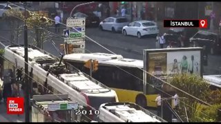 İstanbul'da toplu ulaşım kazası:İETT otobüsü tramvaya çarptı