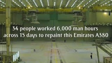 Airbus A380 uçağının 15 günlük boyama süreci