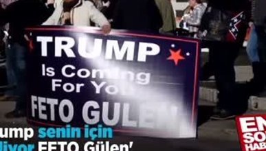 Pensilvanya'daki Trump destekçilerinden Gülen pankartı