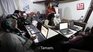 Afyonkarahisar'da bir köyde internet dersi