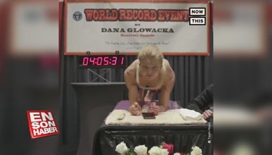 4 Saat 20 dakika plank pozisyonunda durarak dünya rekoru kıran kadın