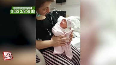 Yeni doğan Elif bebeğin annesine ilk bakışı