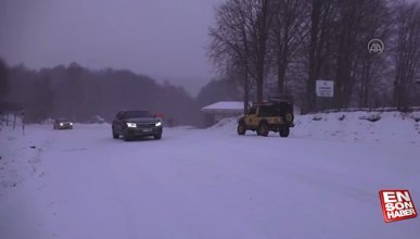 Kütahya'da  kar yağışı ulaşımı olumsuz etkiliyor