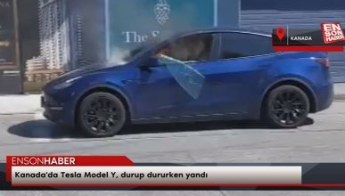 Kanada'da Tesla Model Y, durup dururken yandı