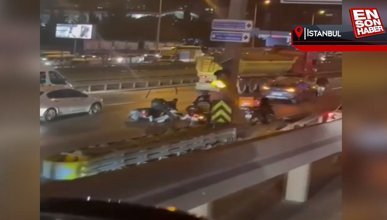 İstanbul'da motosiklet kazası kamerada
