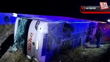 Nevşehir’de yolcu otobüsü devrildi