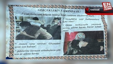 Hakkari'de dağlara PKK'lı teröristler için 'teslim ol' bildirisi dağıtıldı