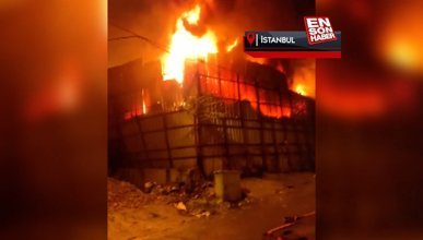 Sultangazi'deki hurdalıkta işçilerin kaldığı konteynerde yangın çıktı