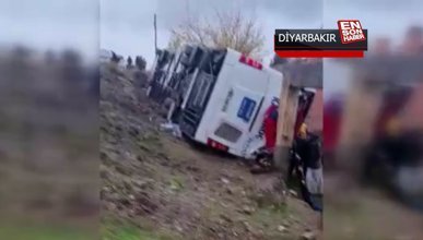 Diyarbakır’da yolcu otobüsü devrildi