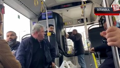 Fatih'te yolcularla İETT otobüsü şoförünün tartışması