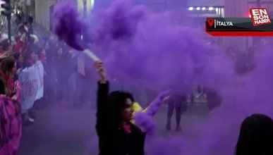 İtalya'da kadına yönelik şiddet protesto edildi
