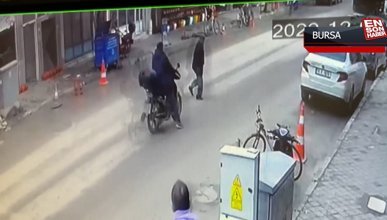 Bursa'da motosikletin yayaya çarptığı kaza