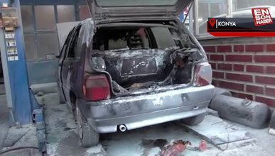 Konya’da LPG’li araç tamiratı sırasında patlama