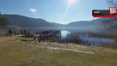 Bolu'da Abant Milli Parkı hafta sonunu yoğun geçirdi