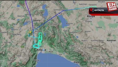 Antalya uçağı 2 saat havada bekledikten sonra Konya'ya indi