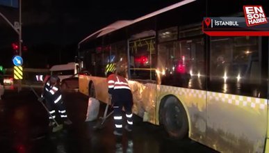 Arnavutköy’de ters şeritten yola giren İETT otobüsü kazaya neden oldu