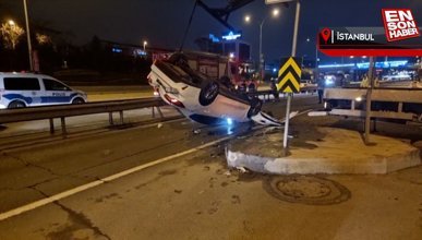 İstanbul'da alkollü sürücü, aracıyla takla attı