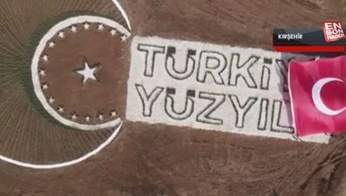 Kırşehir'de fidan ve taşlarla Türkiye Yüzyılı yazıldı