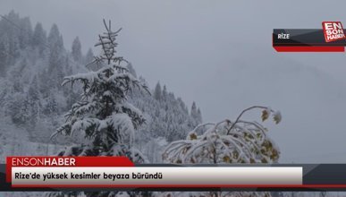 Rize'de yüksek kesimler beyaza büründü