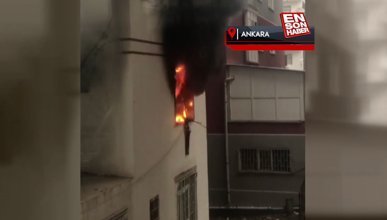 Ankara'da 6 katlı binada korkutan yangın
