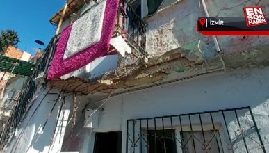 İzmir'de bir evin balkonu çöktü