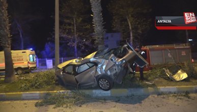 Antalya'da alkollü yola çıkan ehliyetsiz sürücü kaza yaptı