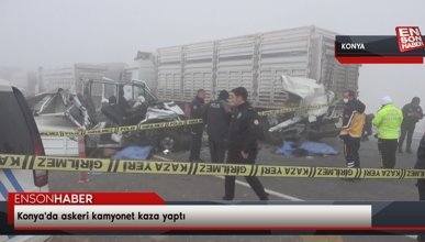 Konya'da askeri kamyonet kaza yaptı
