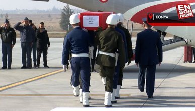 Konya'da kazada şehit olan 2 asker için uğurlama töreni