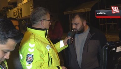 Antalya’da iki otomobil çarpıştı, alkollü sürücü polise zor anlar yaşattı