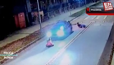 Polonya'da dikkatsiz sürücü yaya geçidindeki çifte çarptı