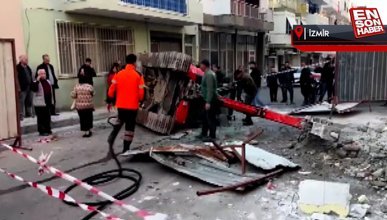İzmir'de yıkım yaptığı iş makinesiyle birlikte 3'üncü kattan düştü