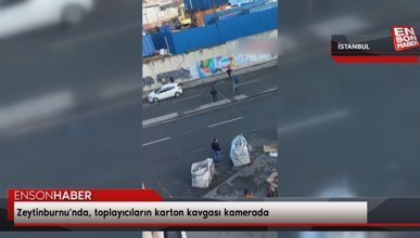 Zeytinburnu’nda, toplayıcıların karton kavgası kamerada