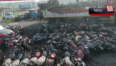 Hatay'da trafikten menedilen motosikletler silah endüstrisinde kullanılacak