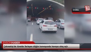 Çekmeköy'de tünelde ilerleyen düğün konvoyunda havaya ateş açtı