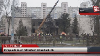 Ukrayna'da düşen helikopterin enkazı kaldırıldı