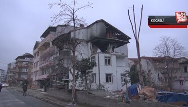 Kocaeli'de patlamanın yaşandığı binadaki hasar gün ağarınca ortaya çıktı