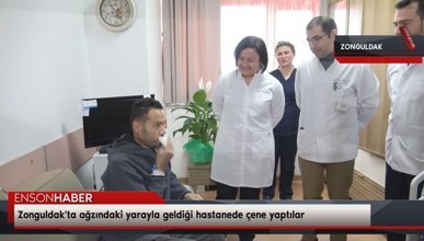 Zonguldak'ta ağzındaki yarayla geldiği hastanede çene yaptılar