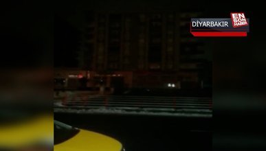 Diyarbakır'da binanın yıkılma anı