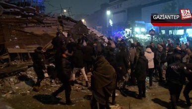 Gaziantep'te arama kurtarma çalışması yapılan binada ikinci bir çökme yaşandı