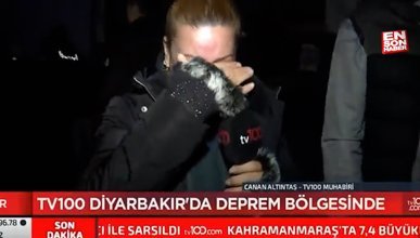 tv100 muhabiri Diyarbakır'daki durumu anlatırken gözyaşlarını tutamadı