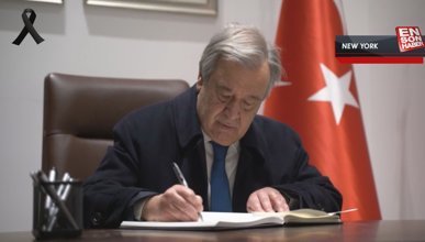 BM Genel Sekreteri Guterres, Türkiye için taziye defterini imzaladı