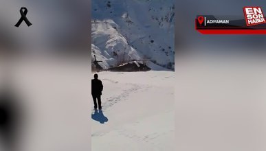 Adıyaman’da jandarma ekipleri kardan kapanan köye helikopterle erzak bıraktı