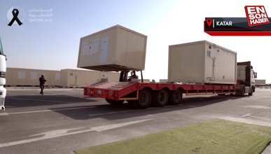Katar, depremzedeler için konteyner evleri Türkiye'ye göndermeye başladı