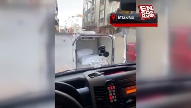 Zeytinburnu'nda 2 kişinin yük boşaltma gerekçesiyle ambulansa yol vermeme anları kamerada