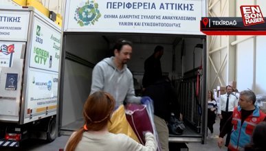 Yunanistan'dan deprem bölgesine 48 araçlık yardım malzemesi