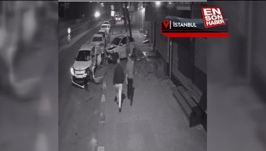 Sultangazi'de kaza: Çarptığı aracı kaldırıma itip yerine park etti