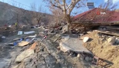 Malatya'da bir mezra deprem sonrası meydana gelen heyelanla yerle bir oldu