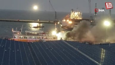 Tekirdağ'da feribot yangını
